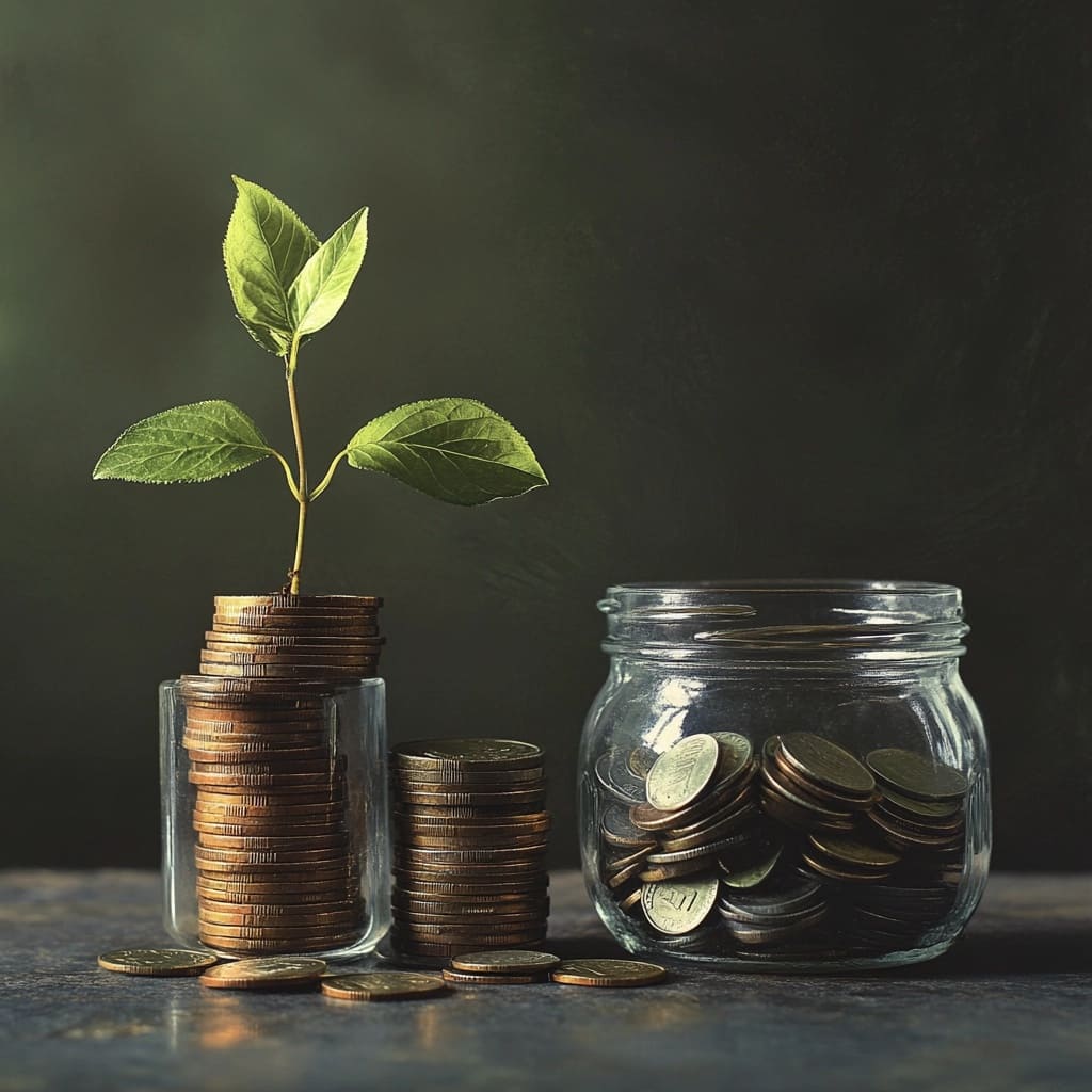 Financial growth investment concept